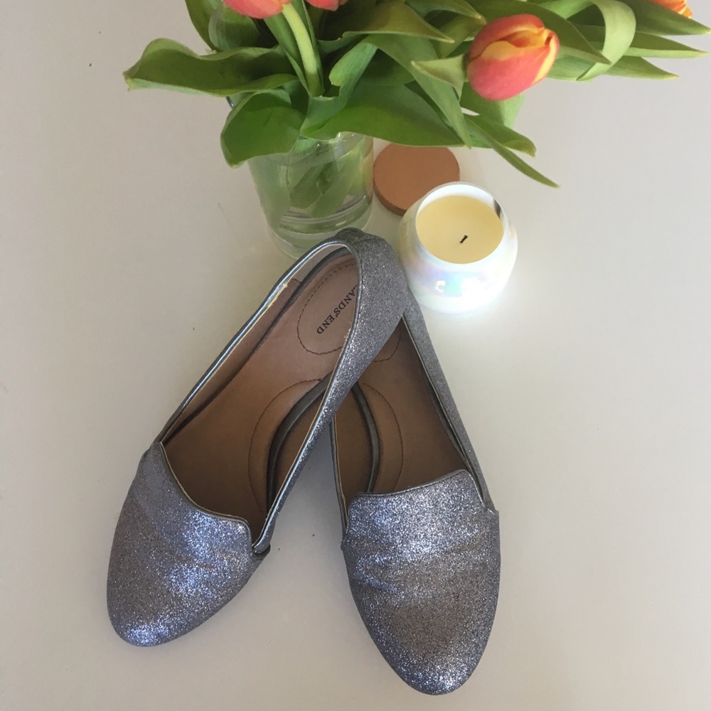 Lands End Glitter Loafers